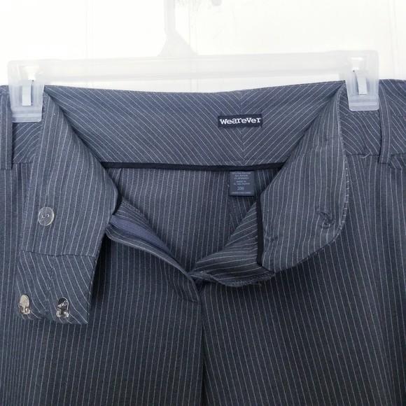 Wearever Striped Gray White Dress Pants Women Plus Size 20W - Picture 9 of 10